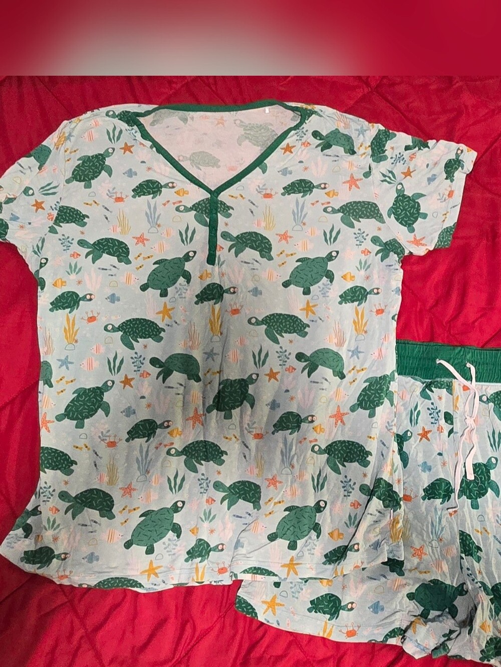 Little Sleepies Sea Turtle Friends Womens Size L Short Set